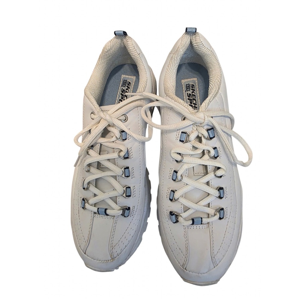 Skechers Sport Premium 1728 White Leather Chunky Y2K Sneakers Womens 9